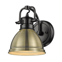 Golden 3602-BA1 BLK-AB - Yep by Golden Lighting Duncan 1-light Vanity in Matte Black and Aged Brass shade